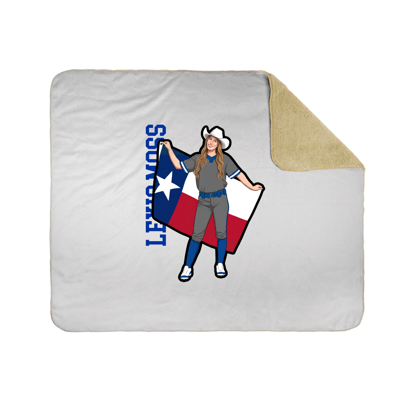 Throw Blanket — Name Vertical in White