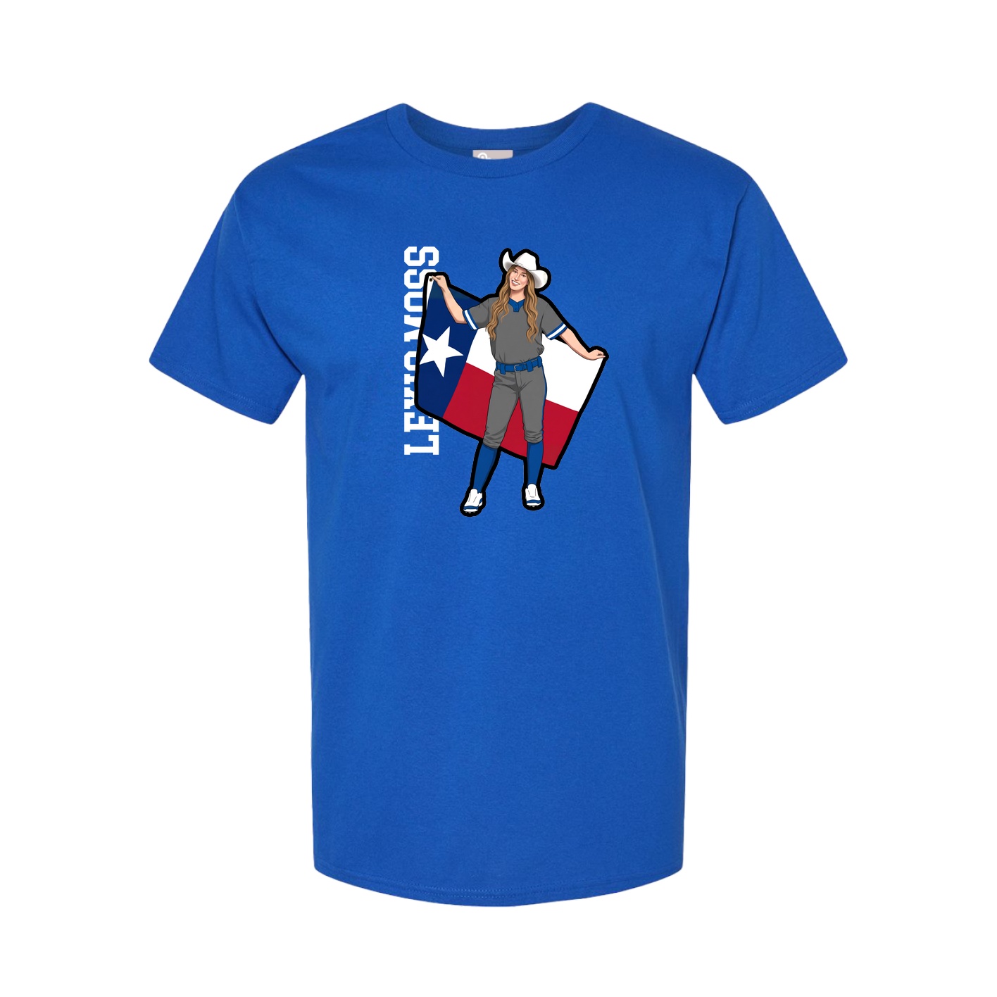 Youth Tee — Name Vertical in Royal