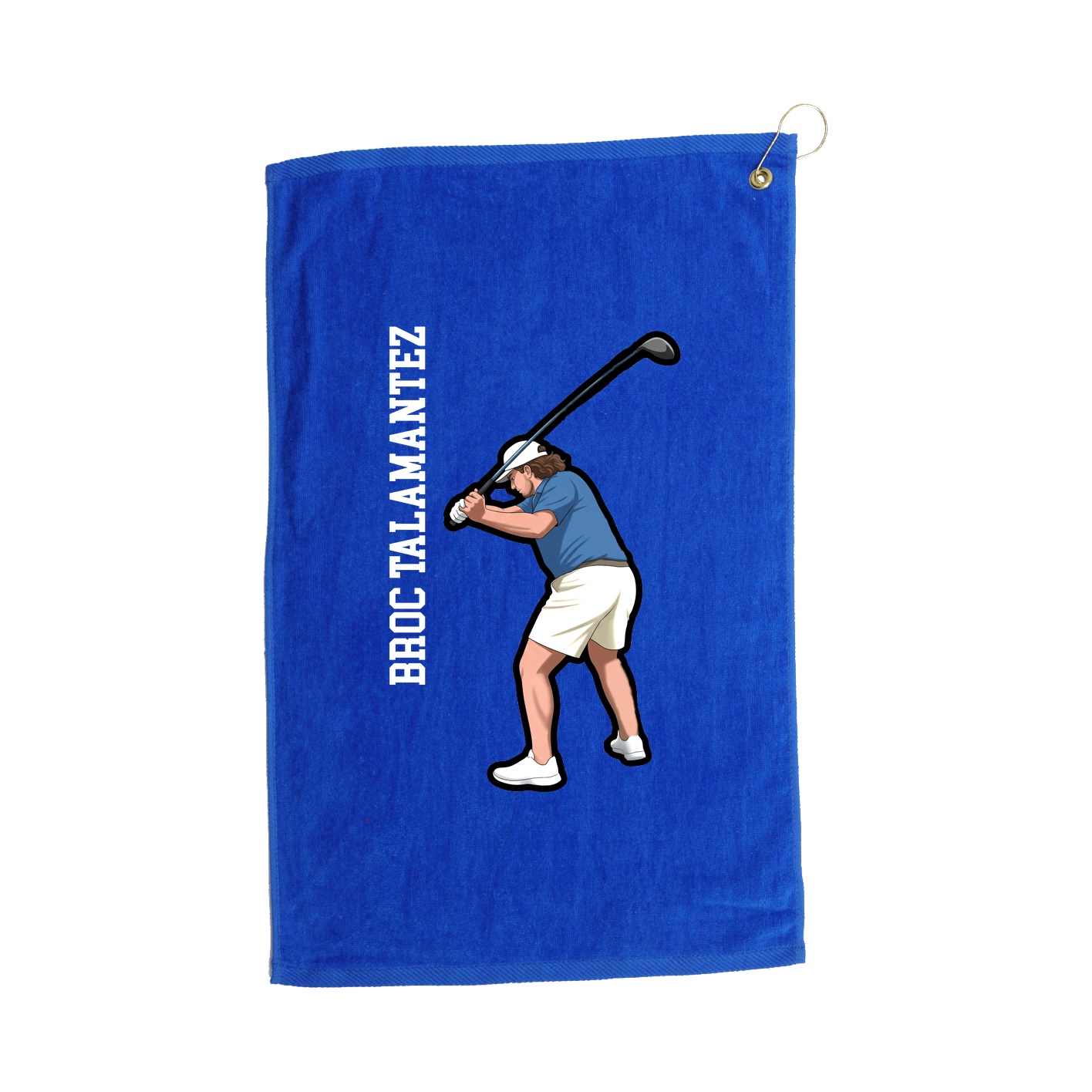 Golf Towel — Name Vertical in Royal