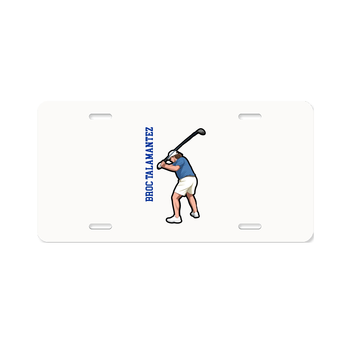 License Plate — Name Vertical in Classic
