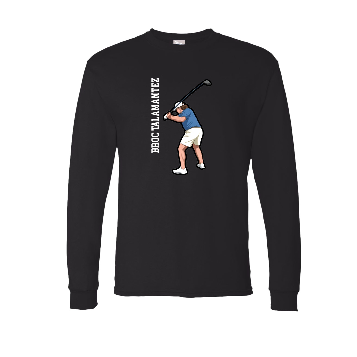 Long Sleeve Tee — Name Vertical in Black