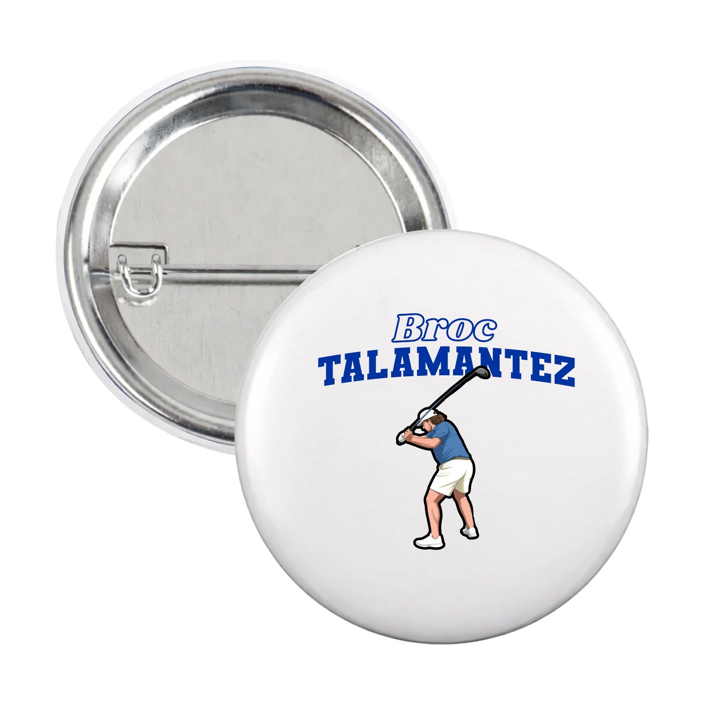 Game Day Button — Name Arch in White