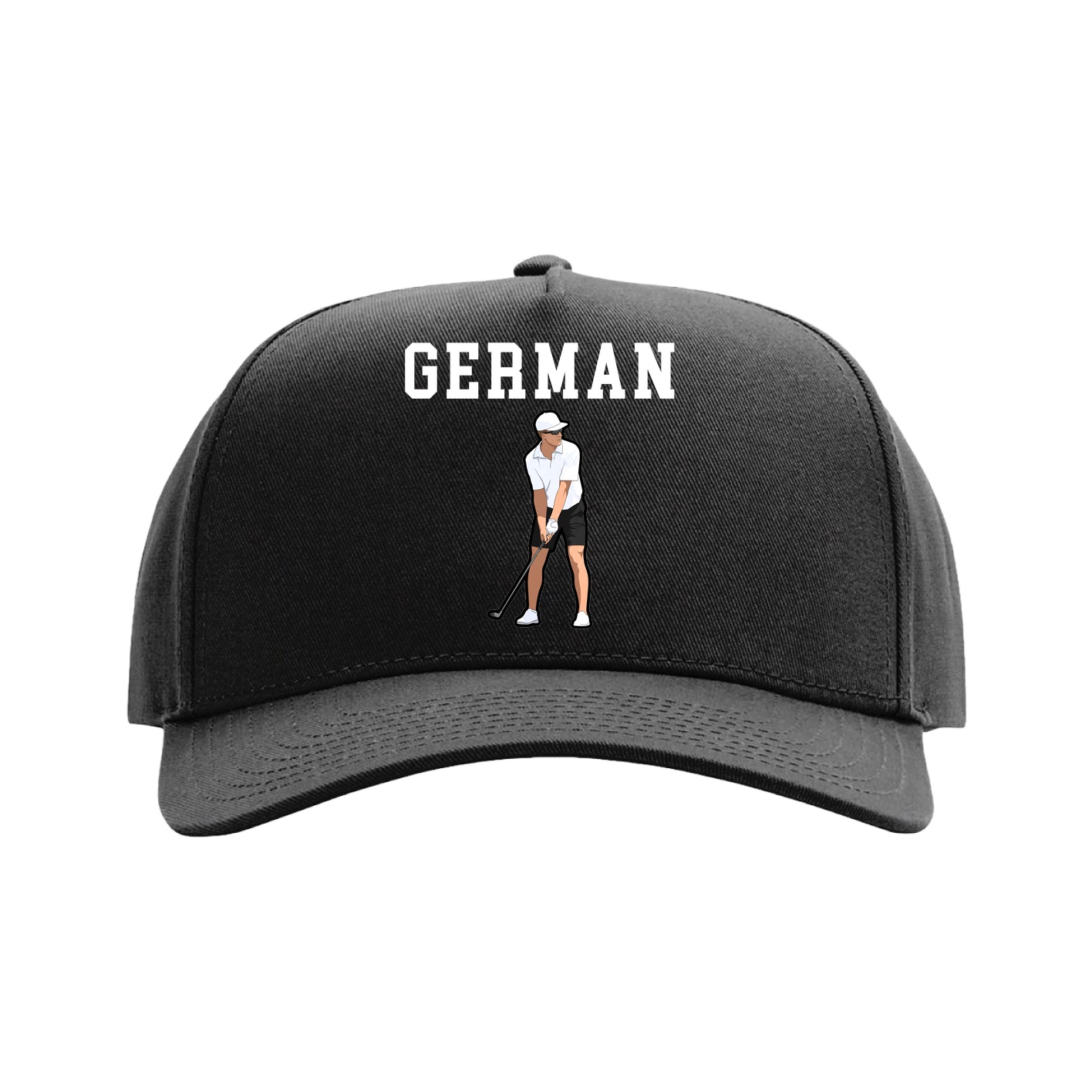 Full Fabric Five-Panel Champ Cap — Shirsey in Black