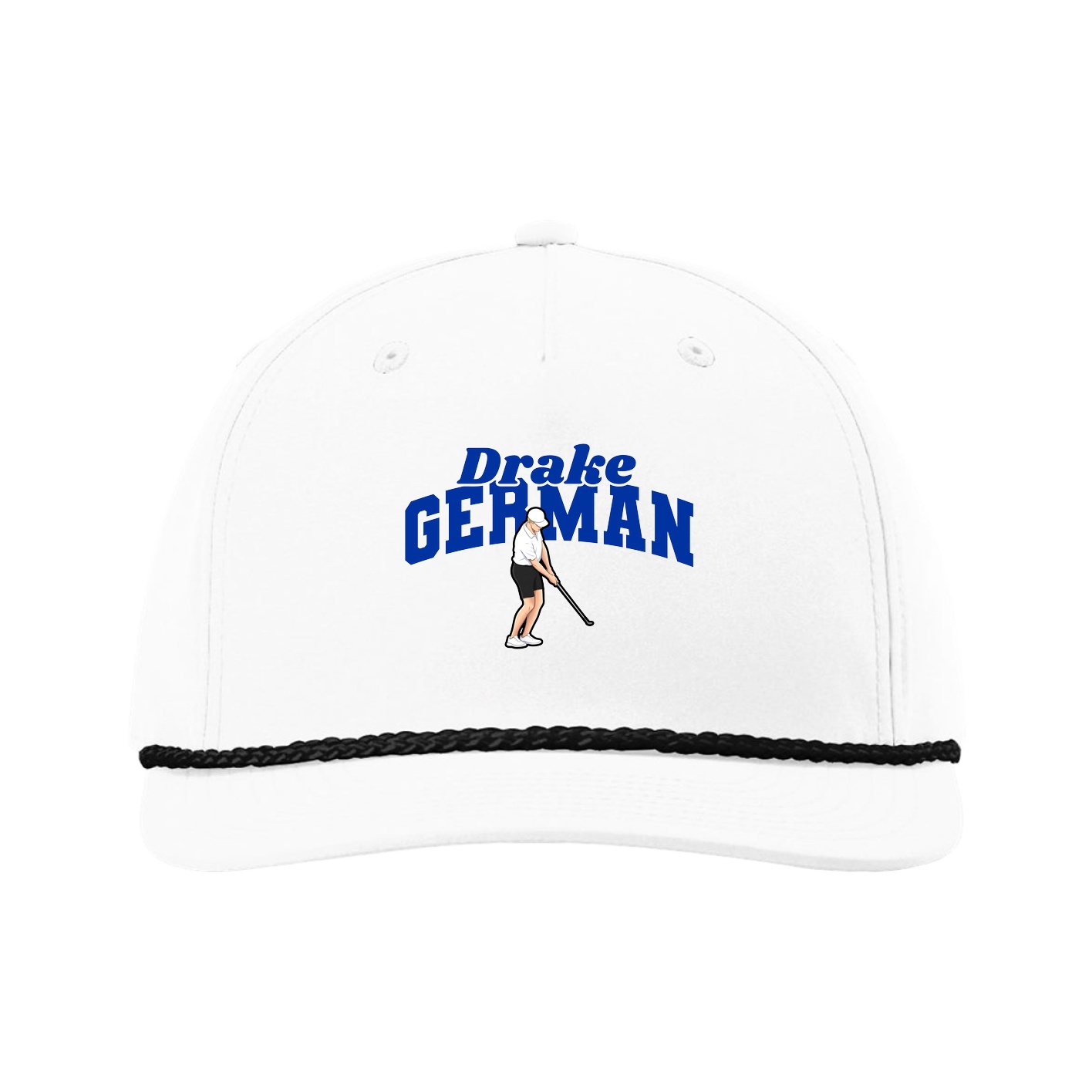 Five-Panel Classic Rope Cap — Signature Arch in White