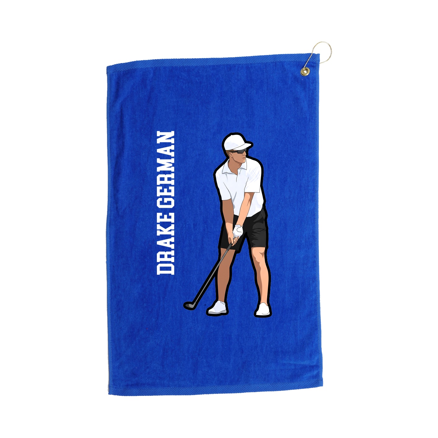 Golf Towel — Name Vertical in Royal
