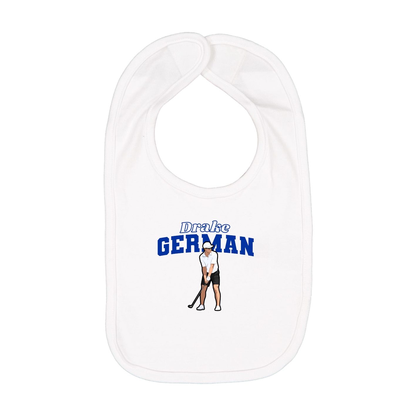 Infant Bib — Name Arch in White