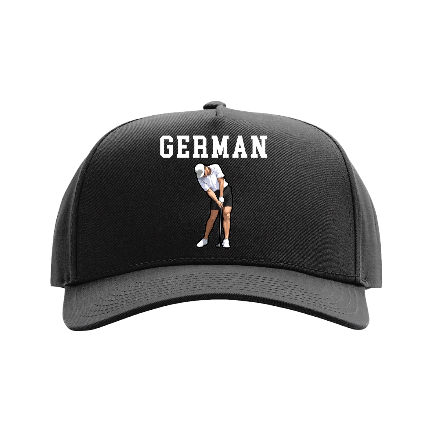 Full Fabric Five-Panel Champ Cap — Shirsey in Black