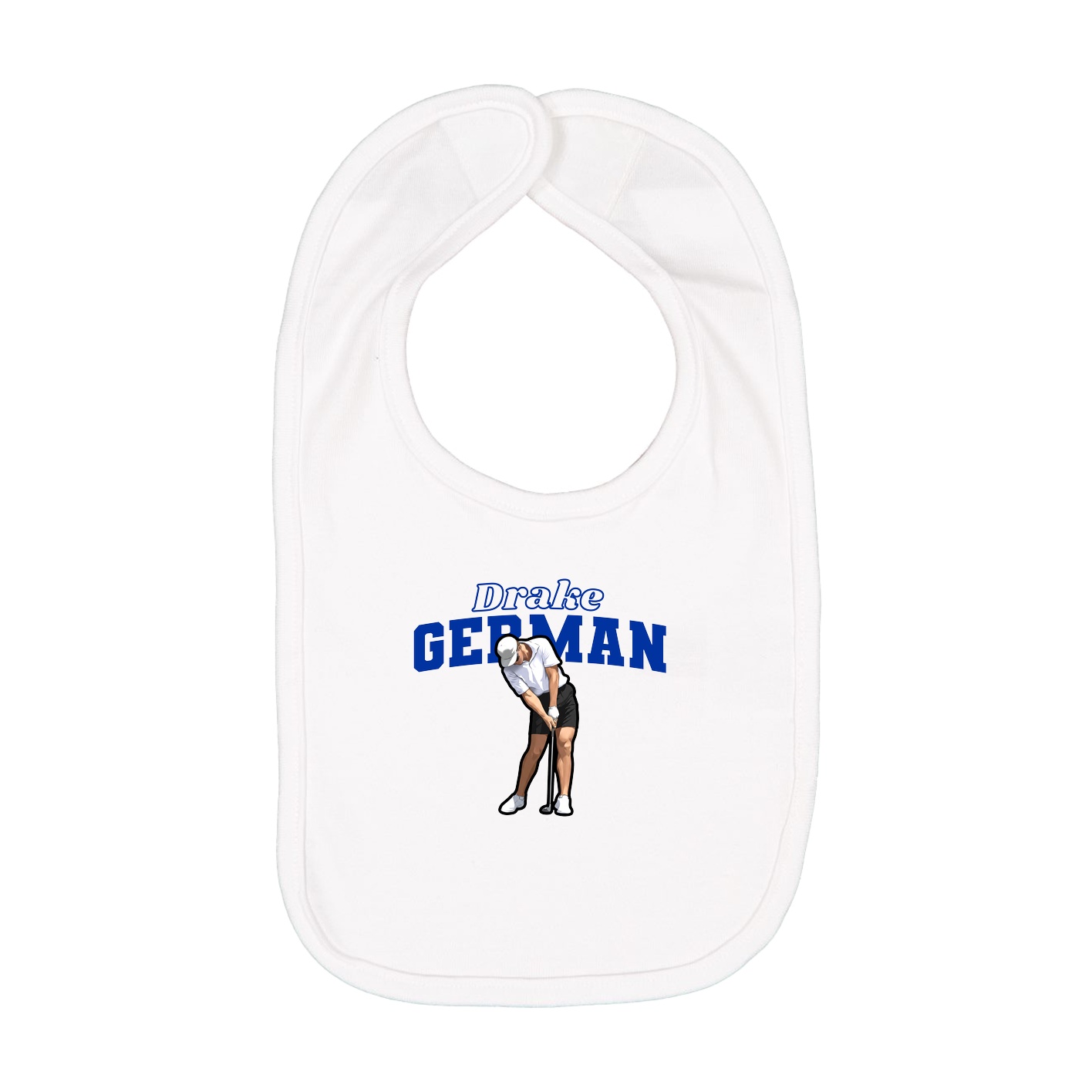 Infant Bib — Name Arch in White