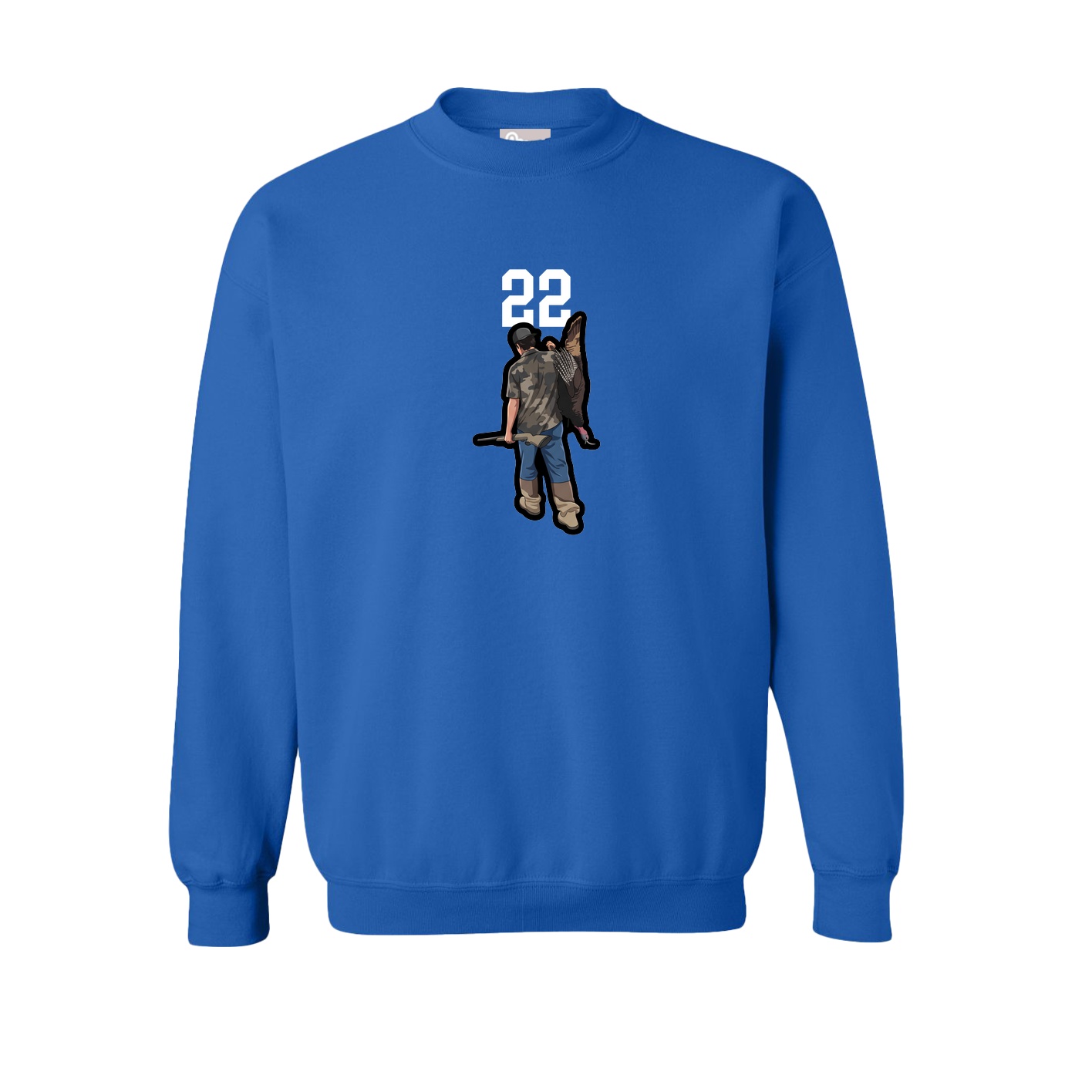 Fleece Crew — Number Top in Royal