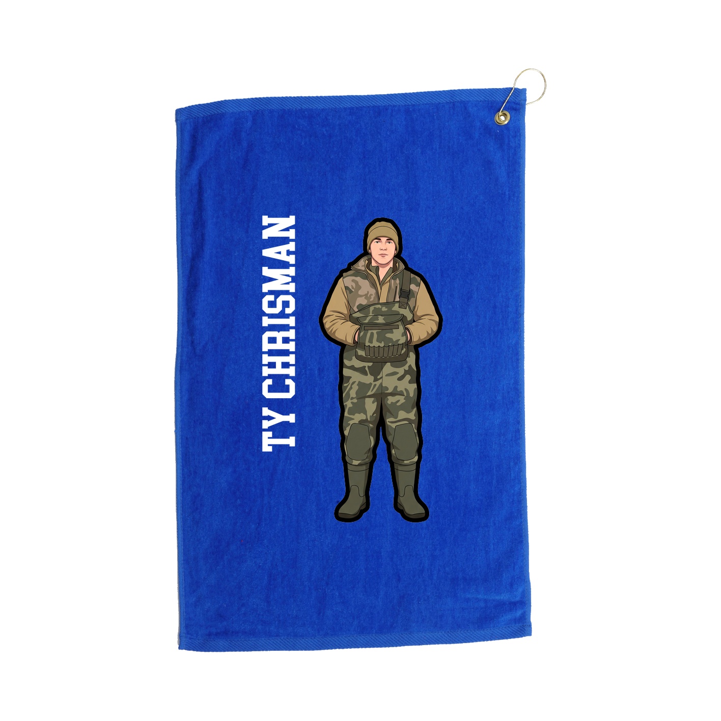 Golf Towel — Name Vertical in Royal