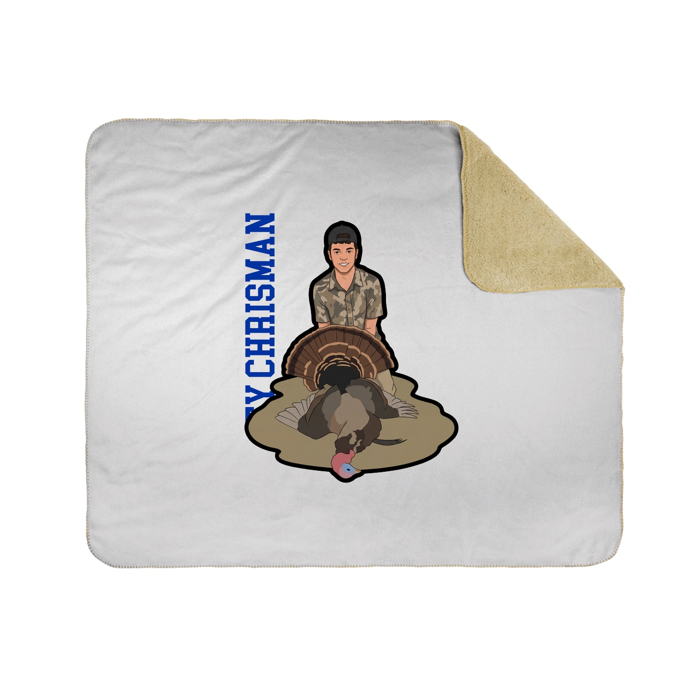 Throw Blanket — Name Vertical in White