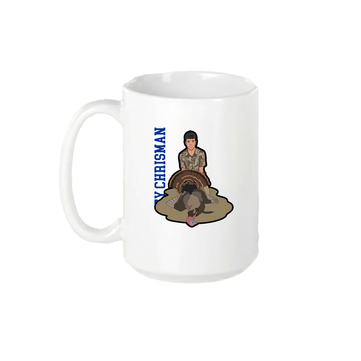 15oz Coffee Mug — Name Vertical in White