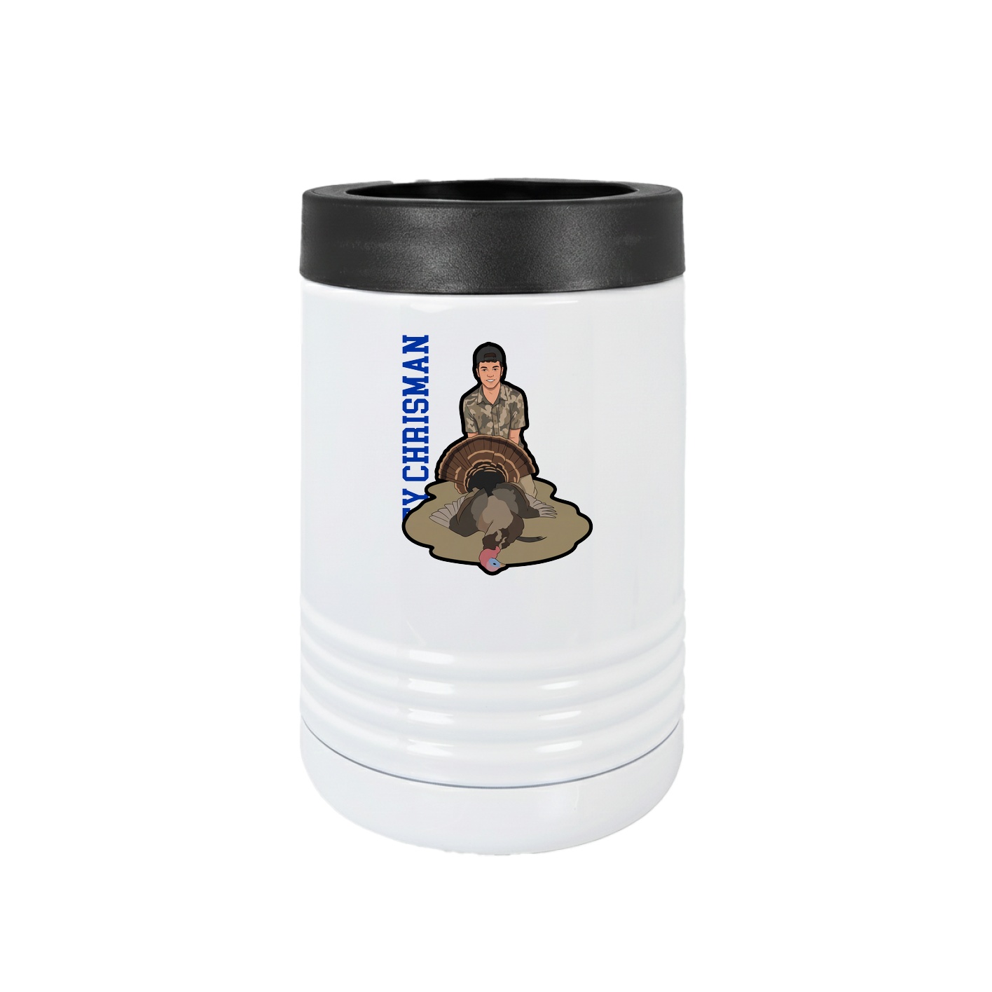 Beverage Holder — Name Vertical in White