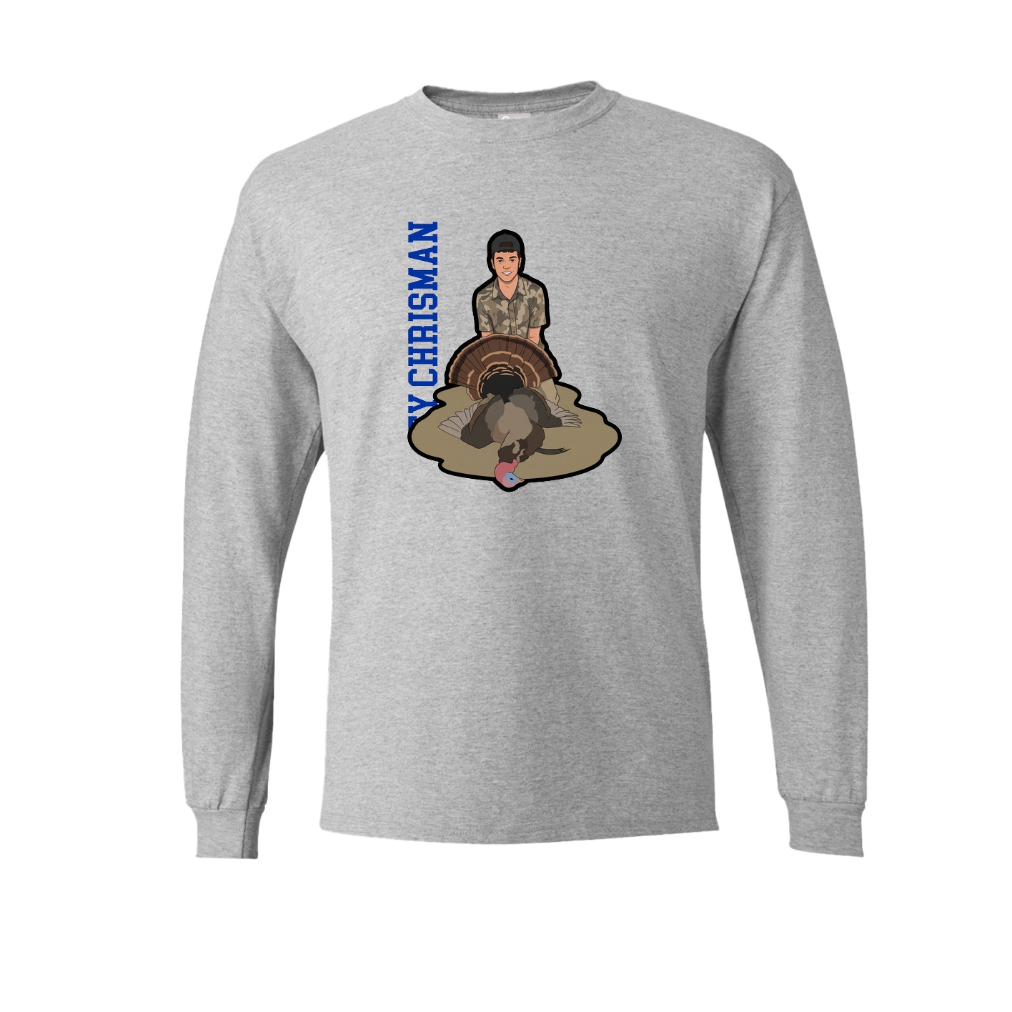Long Sleeve Tee — Name Vertical in Grey