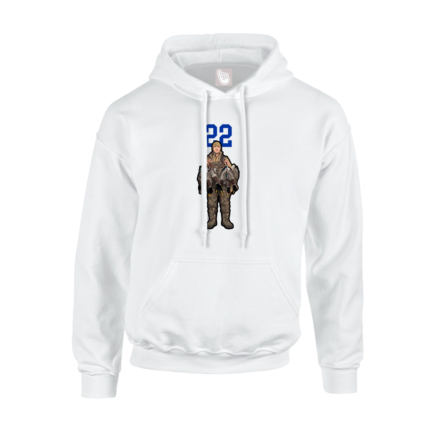 Youth Hoodie — Number Top in White