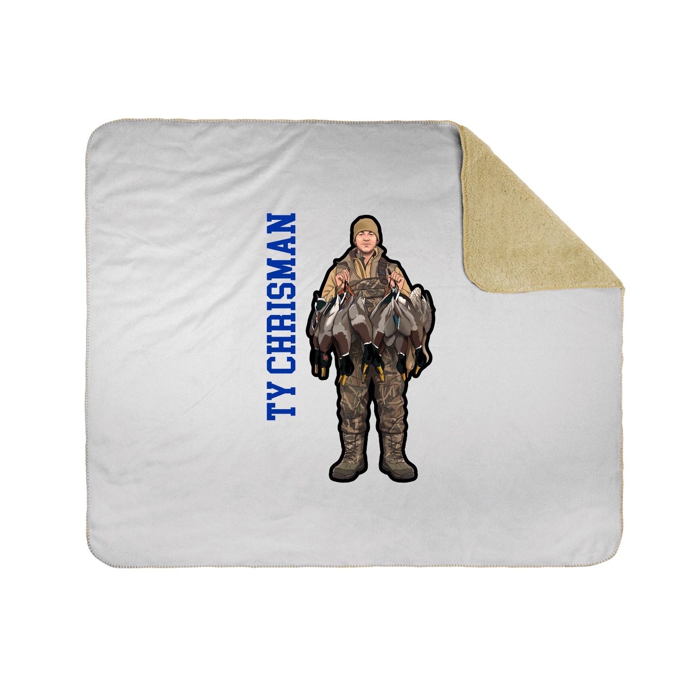 Throw Blanket — Name Vertical in White