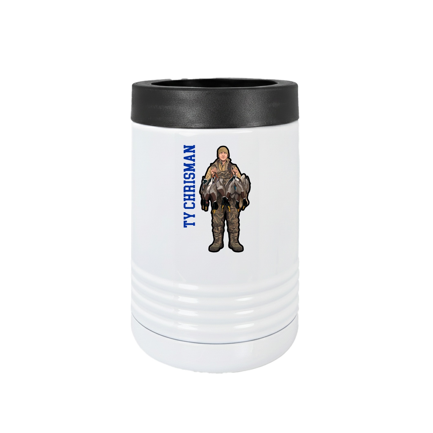 Beverage Holder — Name Vertical in White