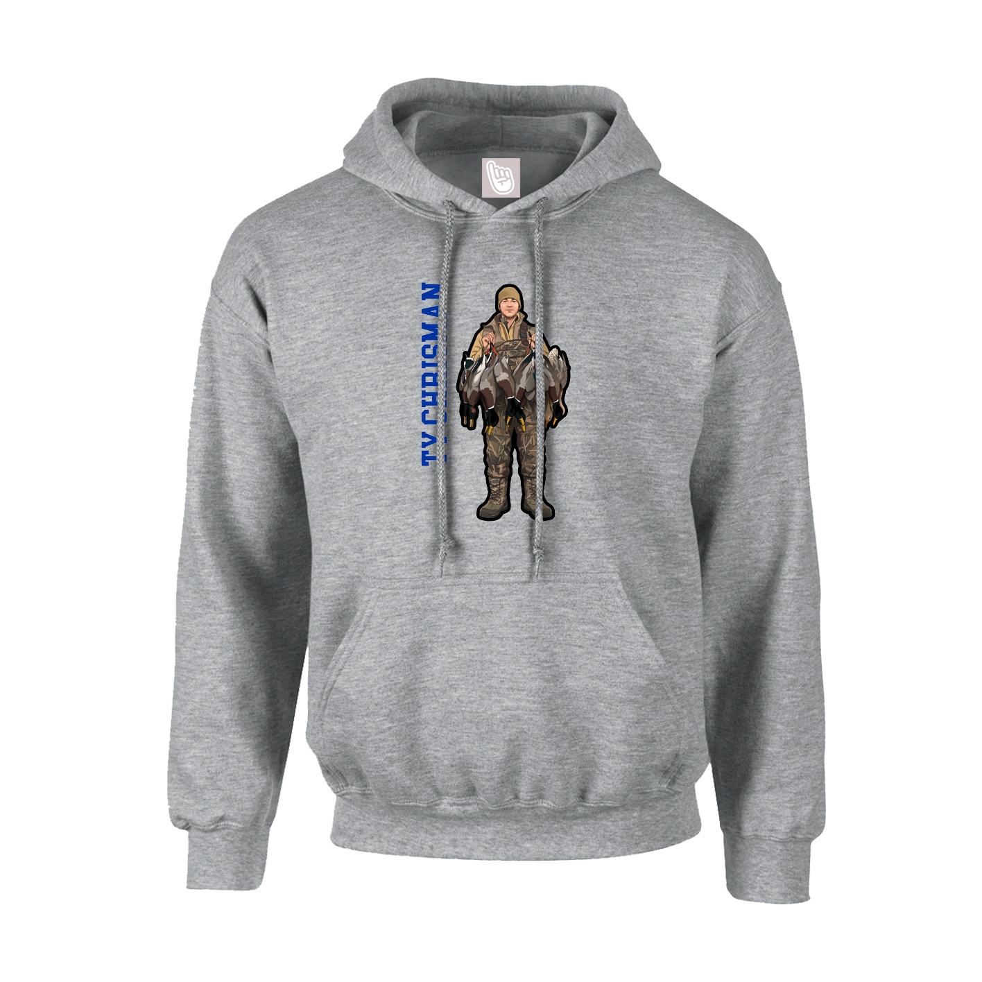 Hoodie — Name Vertical in Grey