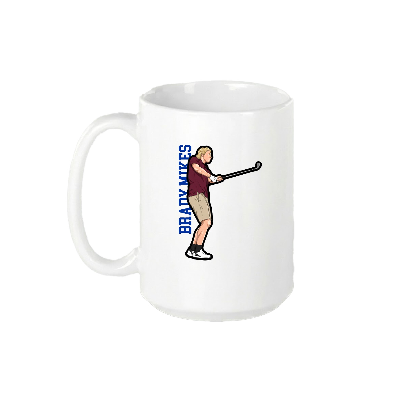 15oz Coffee Mug — Name Vertical in White