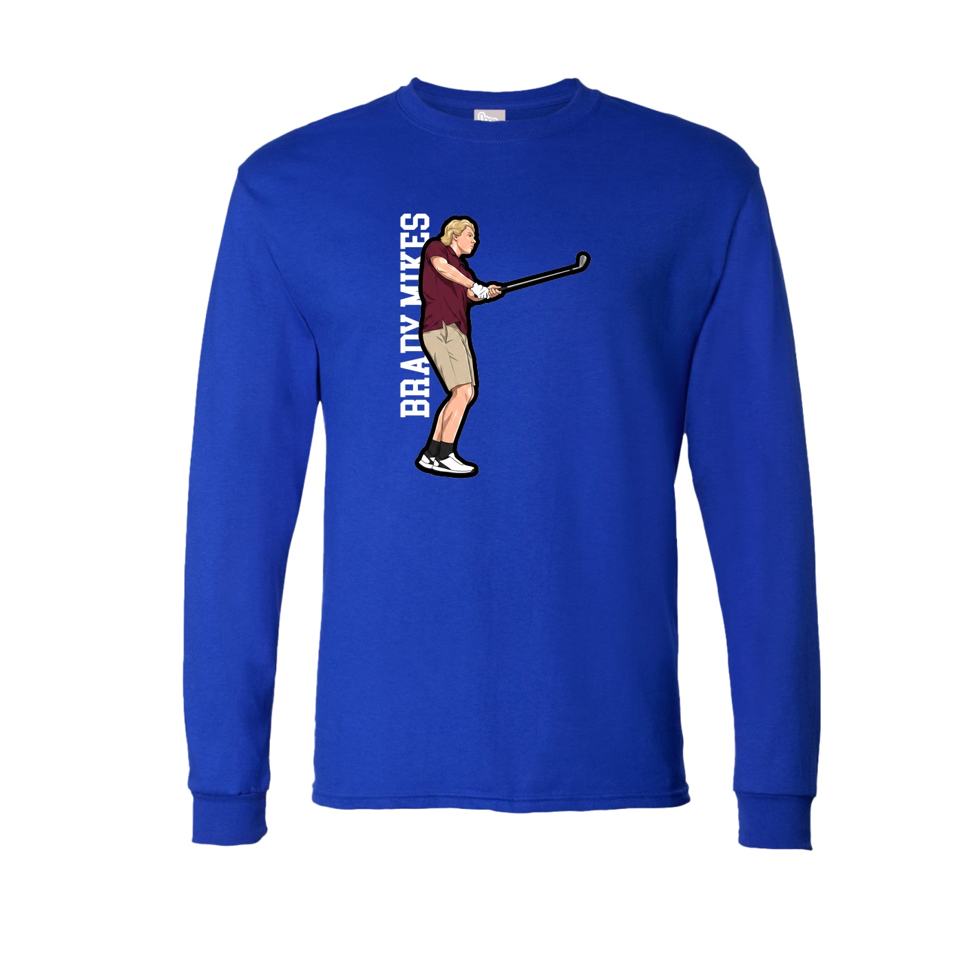 Long Sleeve Tee — Name Vertical in Royal