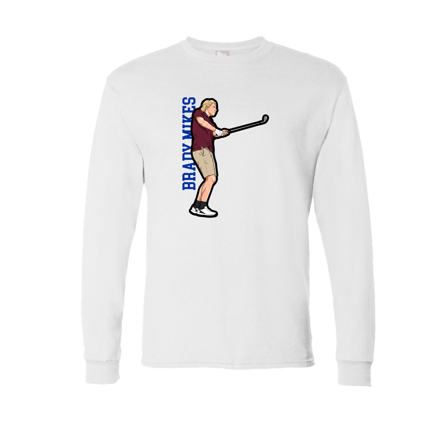 Long Sleeve Tee — Name Vertical in White