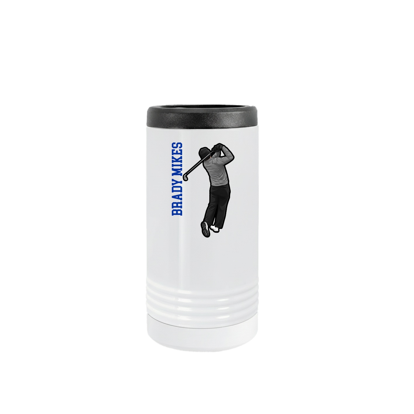 Slim Beverage Holder — Name Vertical in White