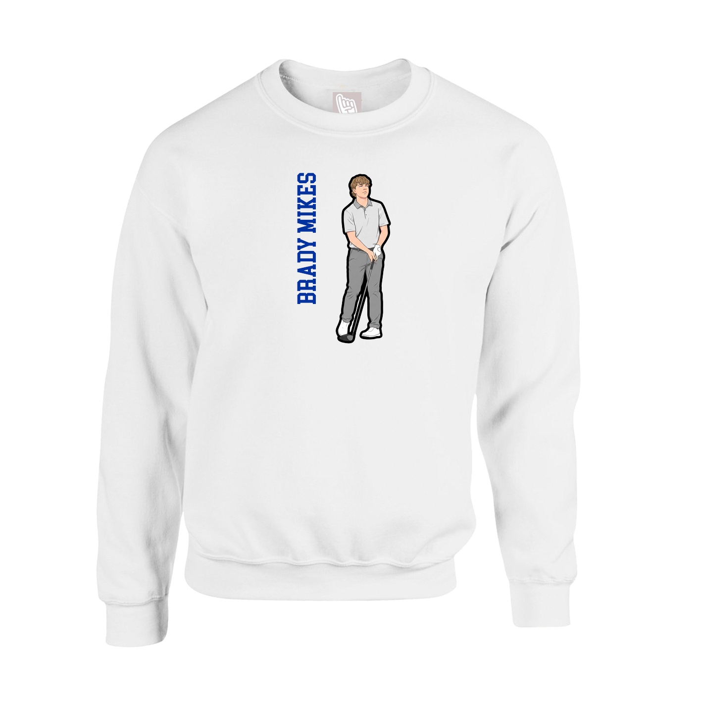 Fleece Crew — Name Vertical in White