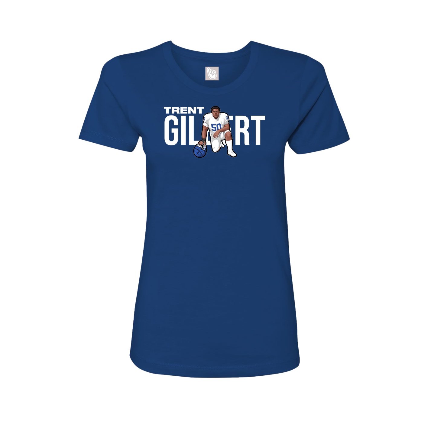 Fitted Women's Tee — Player Name in Royal