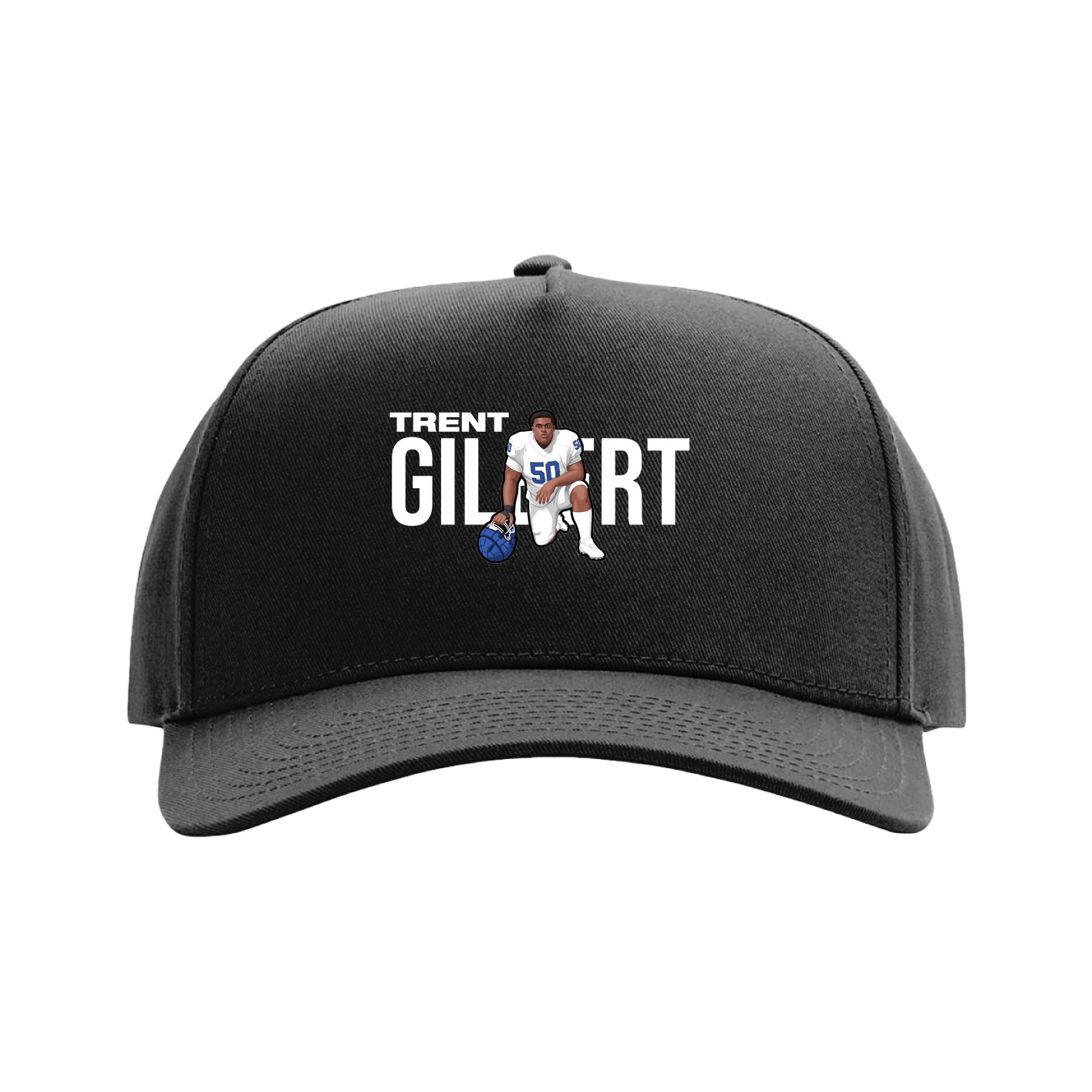 Full Fabric Five-Panel Champ Cap — Player Name in Black