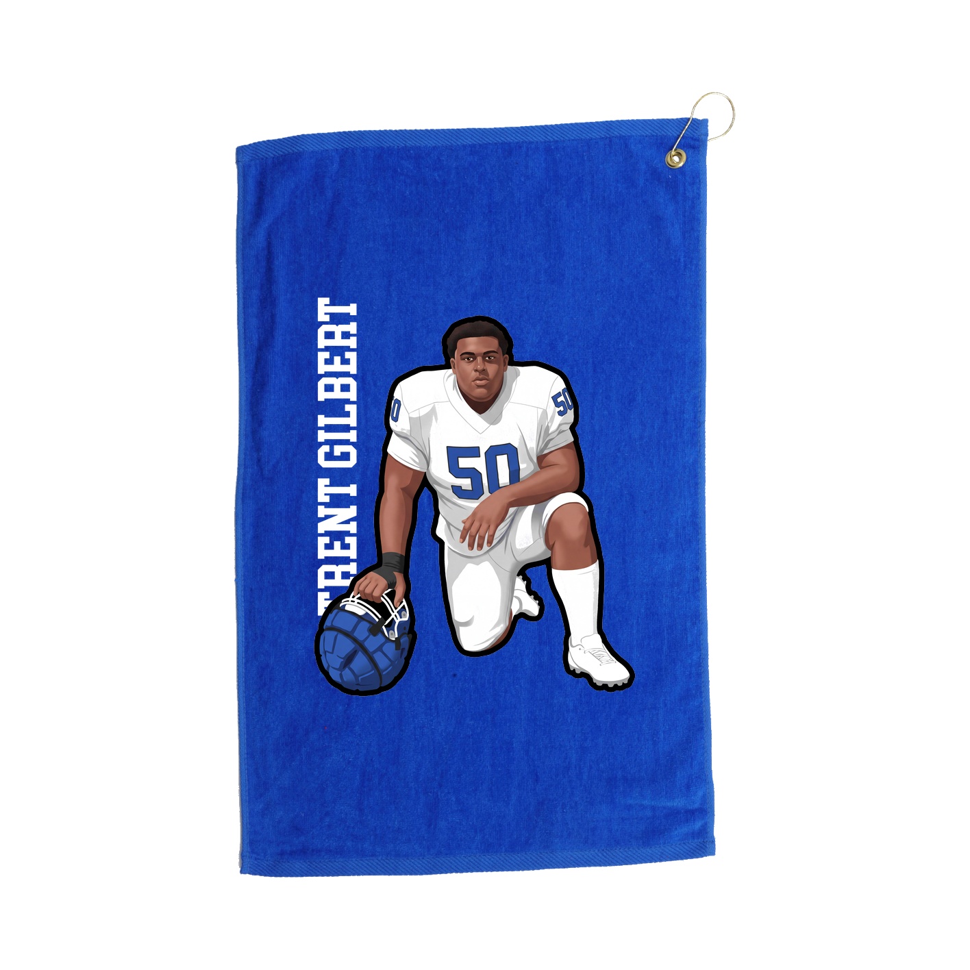Golf Towel — Name Vertical in Royal