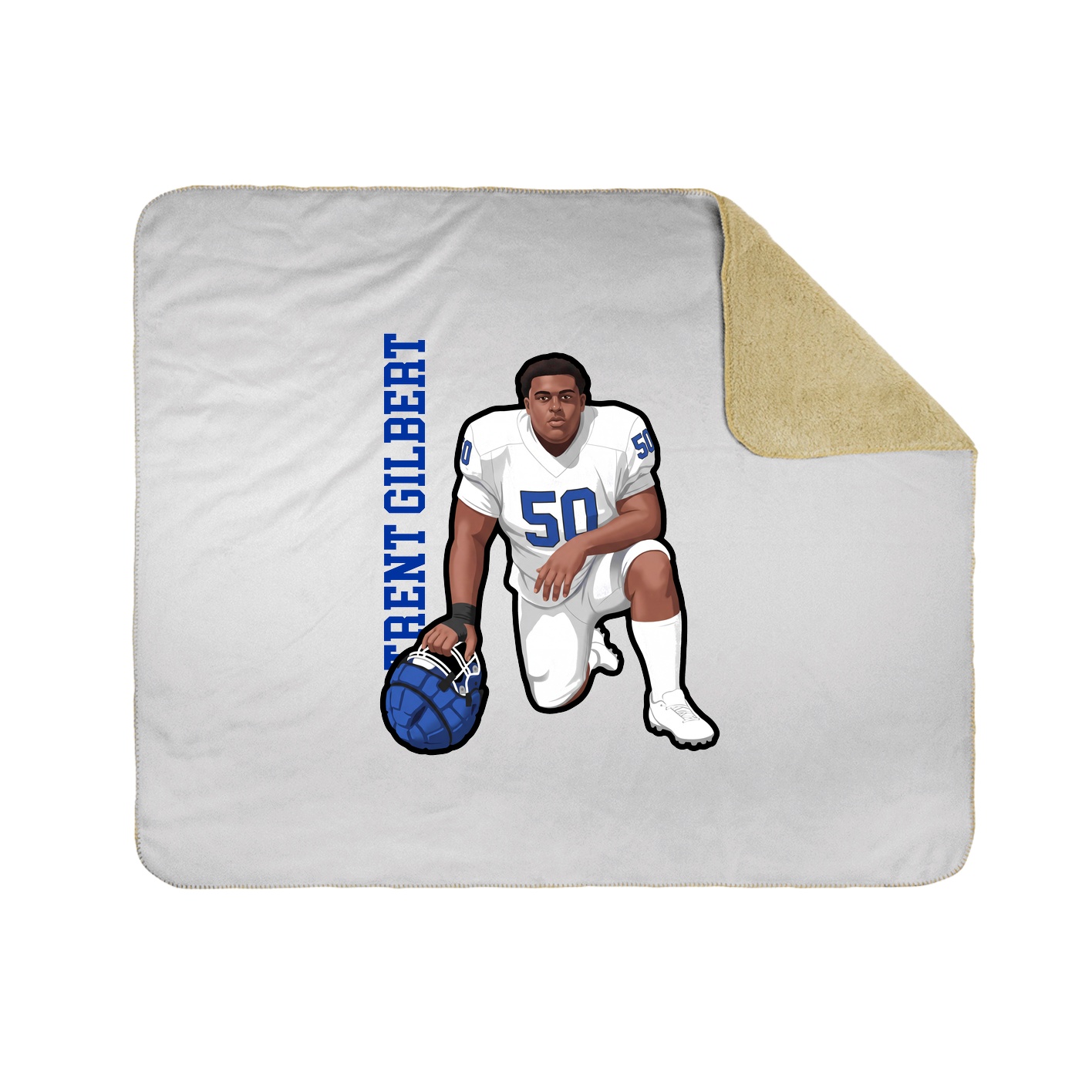 Throw Blanket — Name Vertical in White