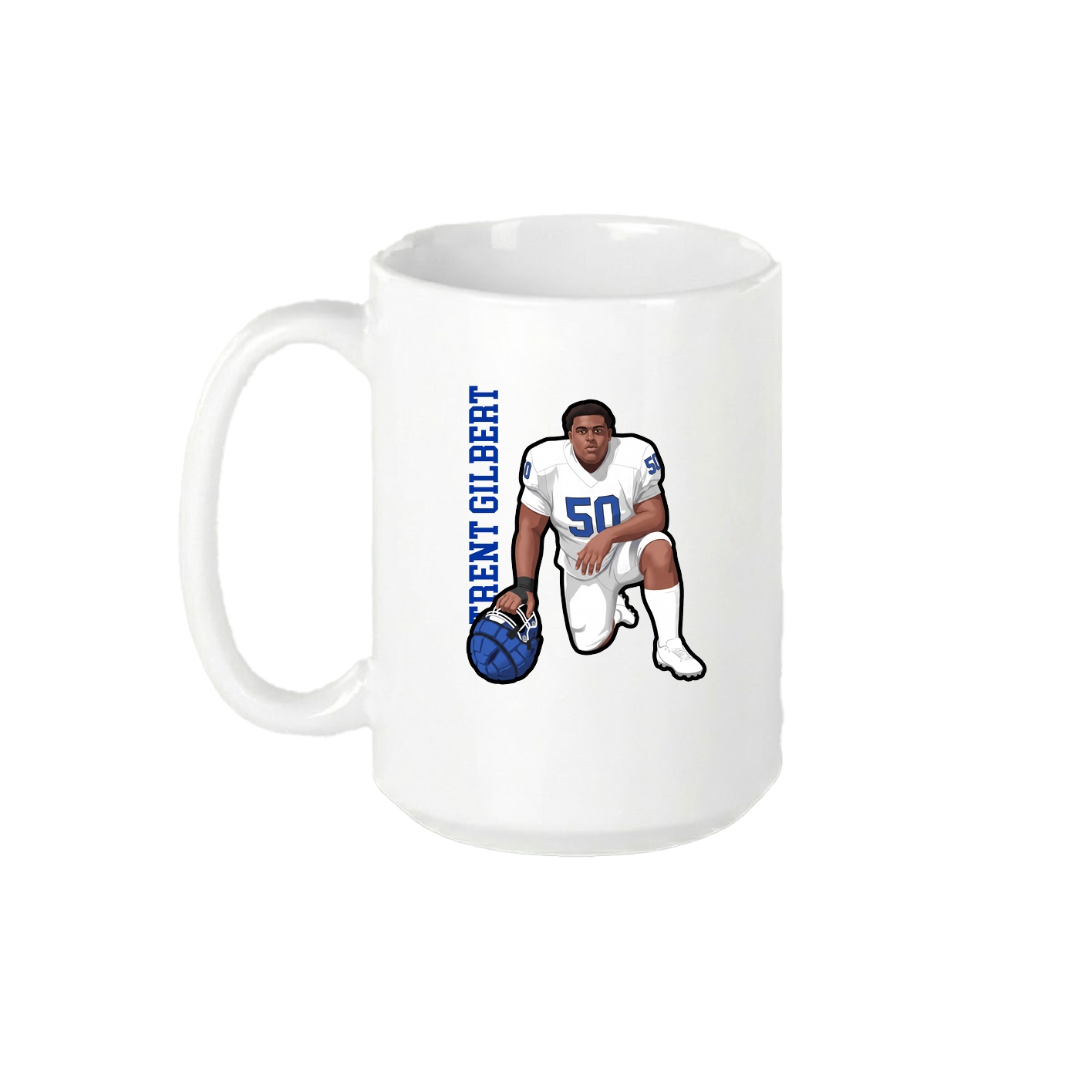 15oz Coffee Mug — Name Vertical in White