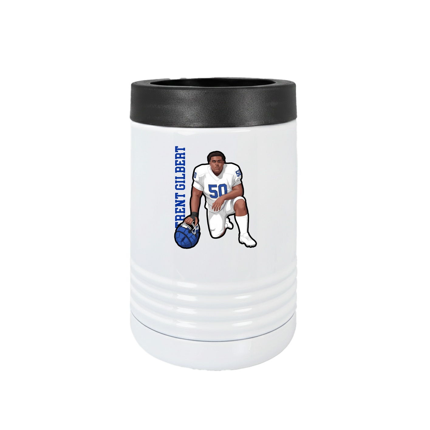 Beverage Holder — Name Vertical in White