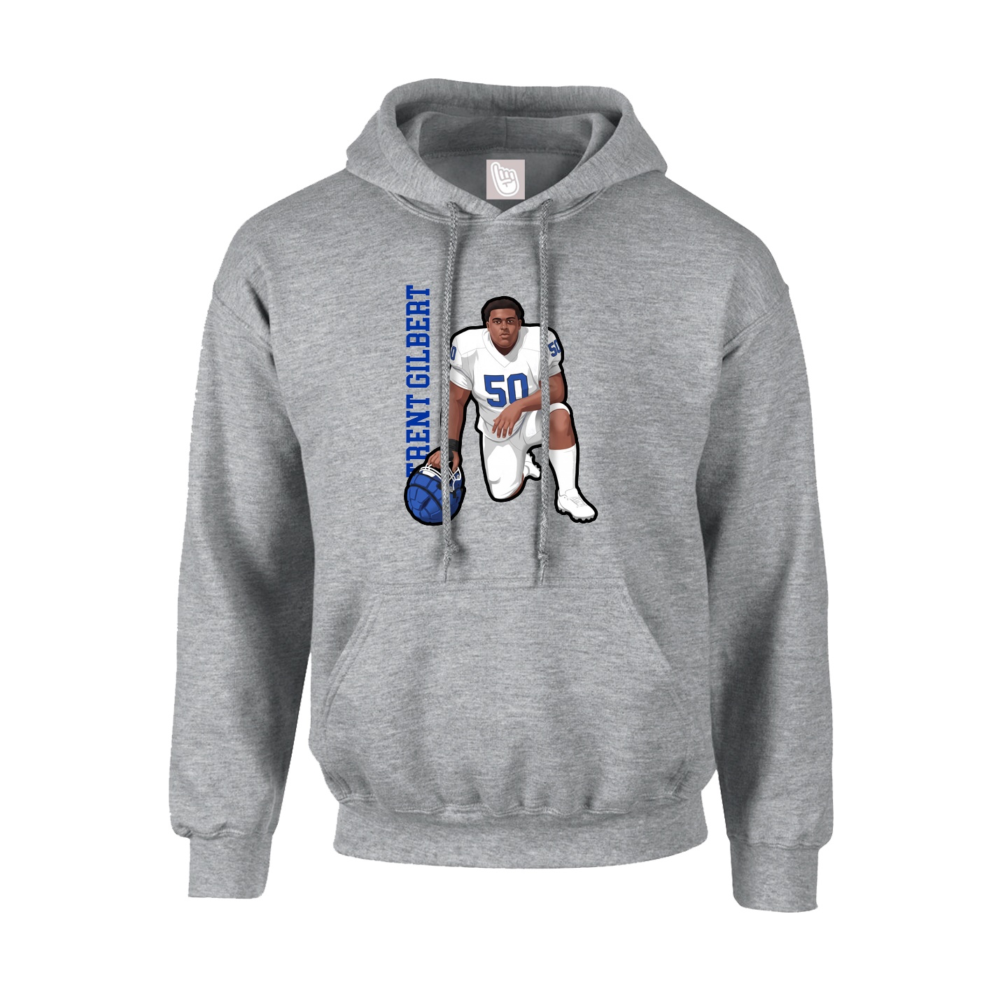 Youth Hoodie — Name Vertical in Grey
