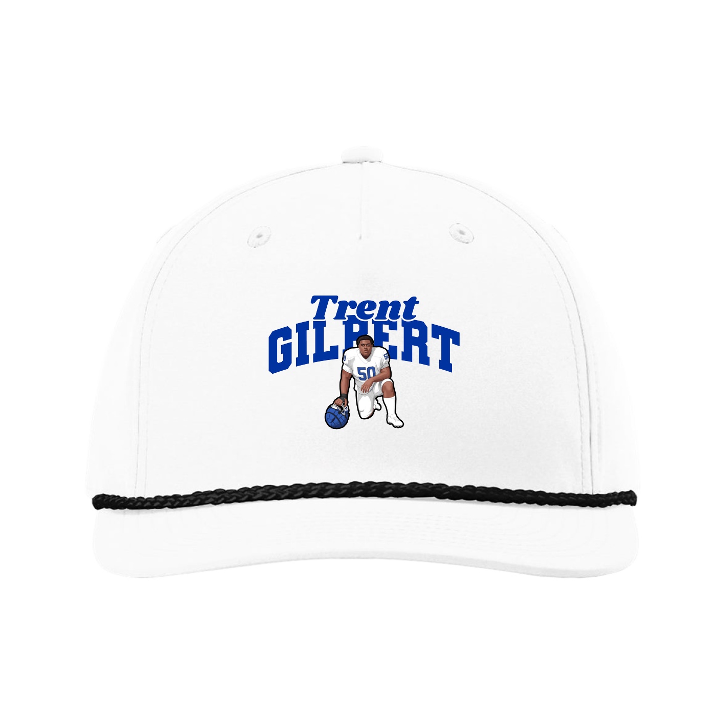Five-Panel Classic Rope Cap — Signature Arch in White
