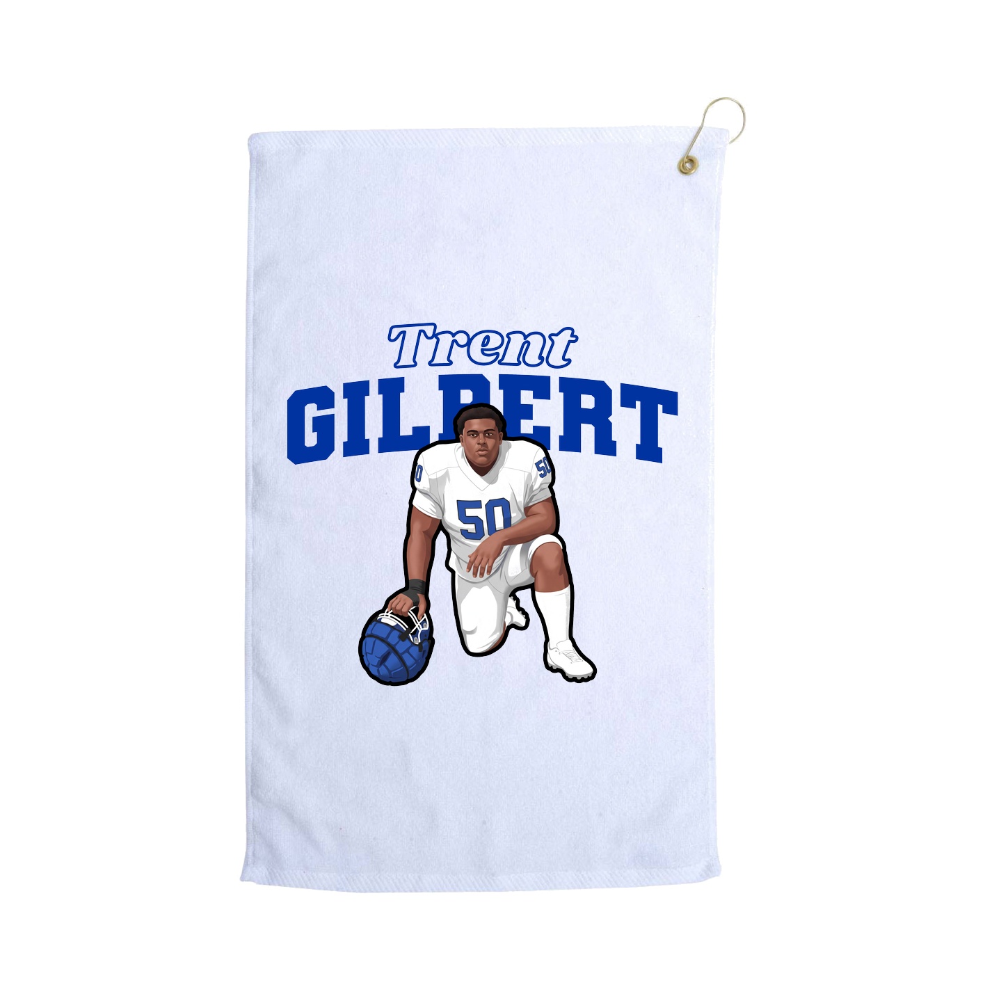 Golf Towel — Name Arch in White