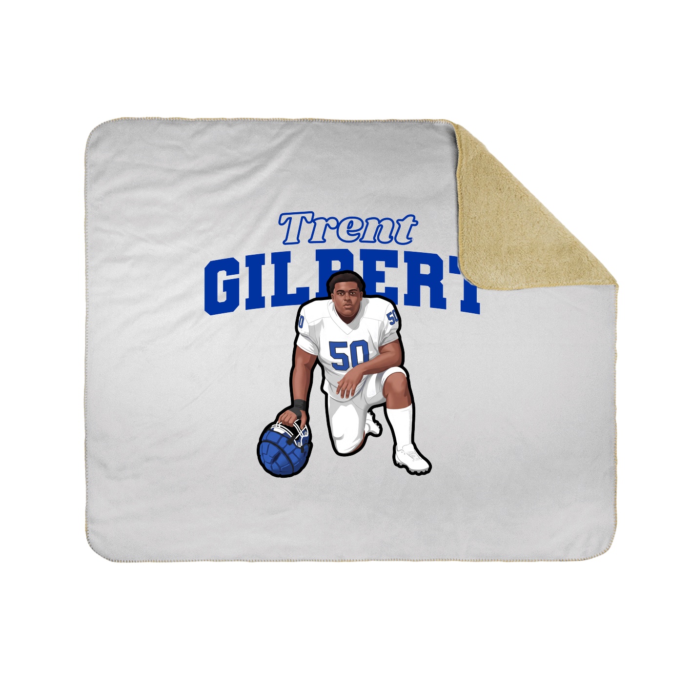 Throw Blanket — Name Arch in White