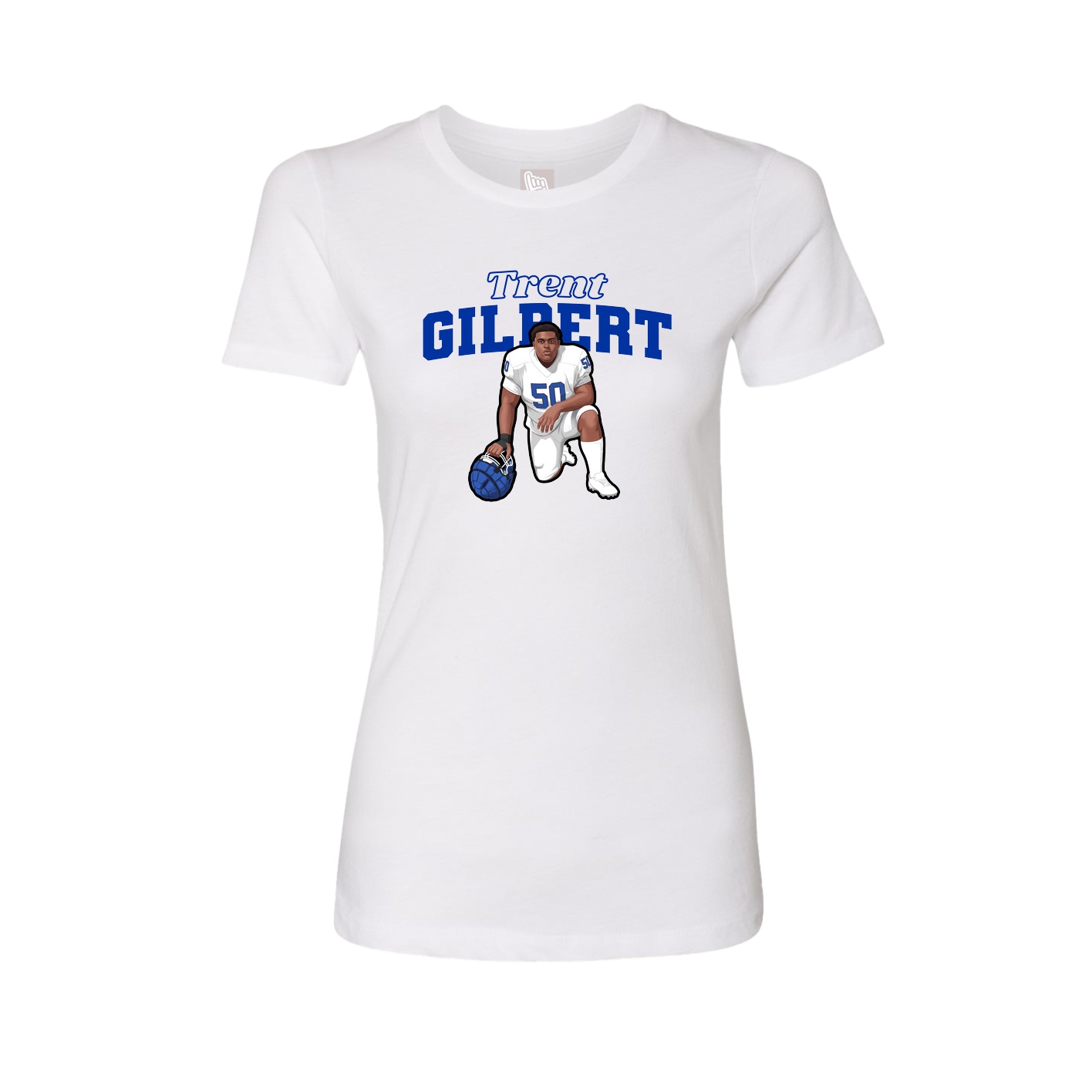 Fitted Women's Tee — Name Arch in White