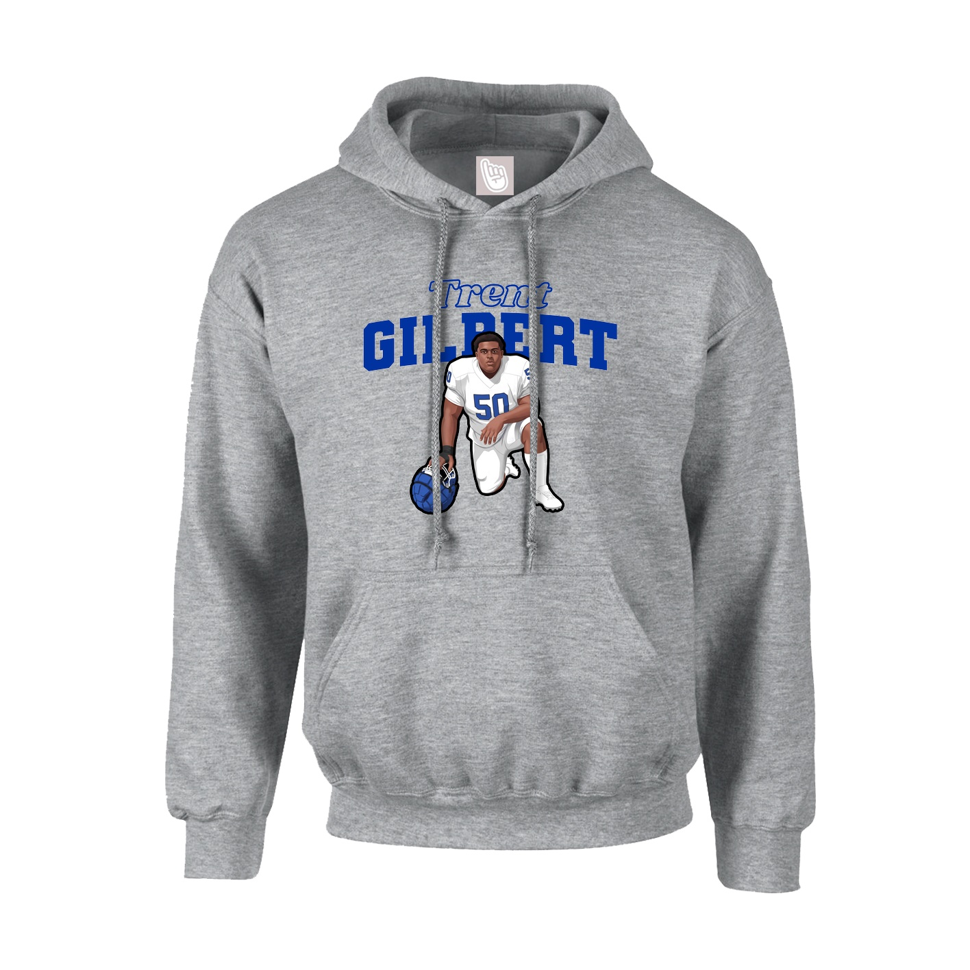 Hoodie — Name Arch in Grey