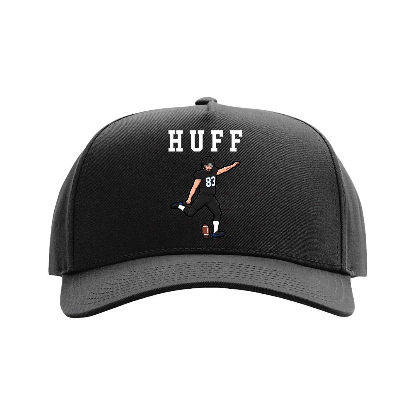Full Fabric Five-Panel Champ Cap — Shirsey in Black