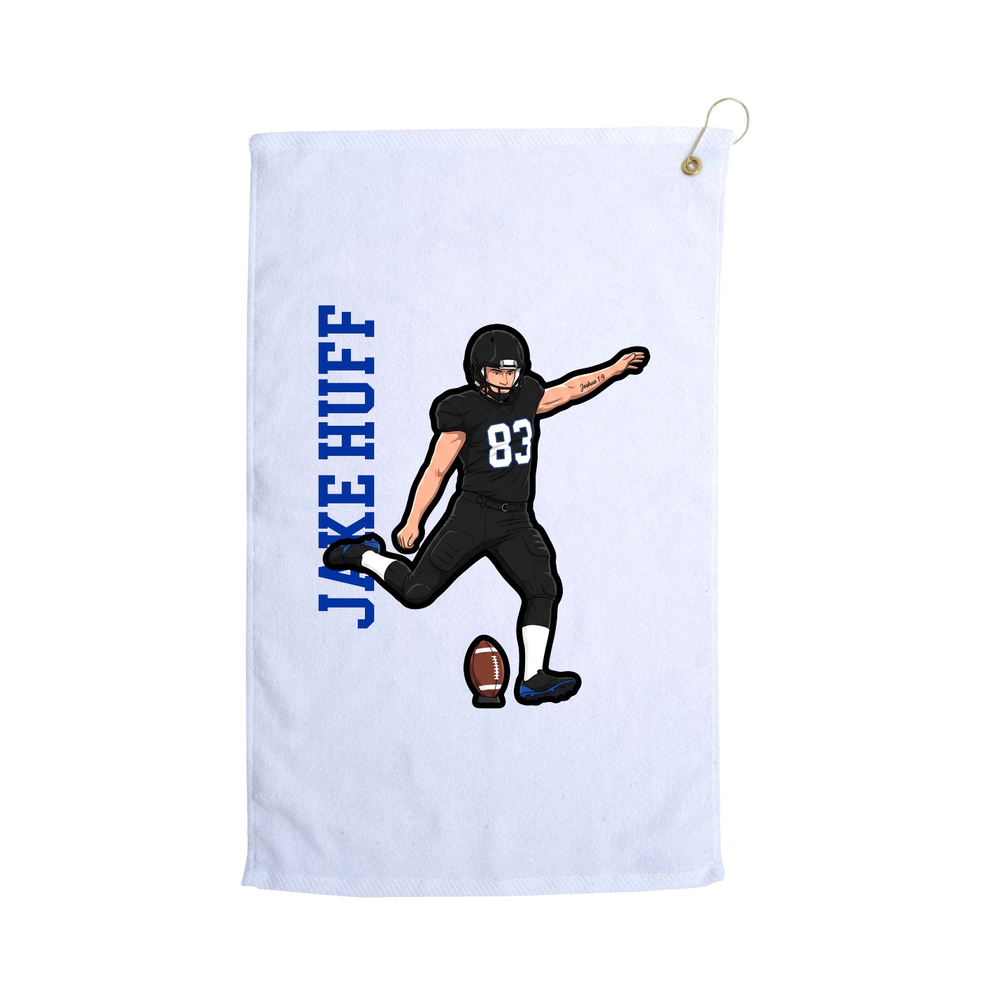 Golf Towel — Name Vertical in White