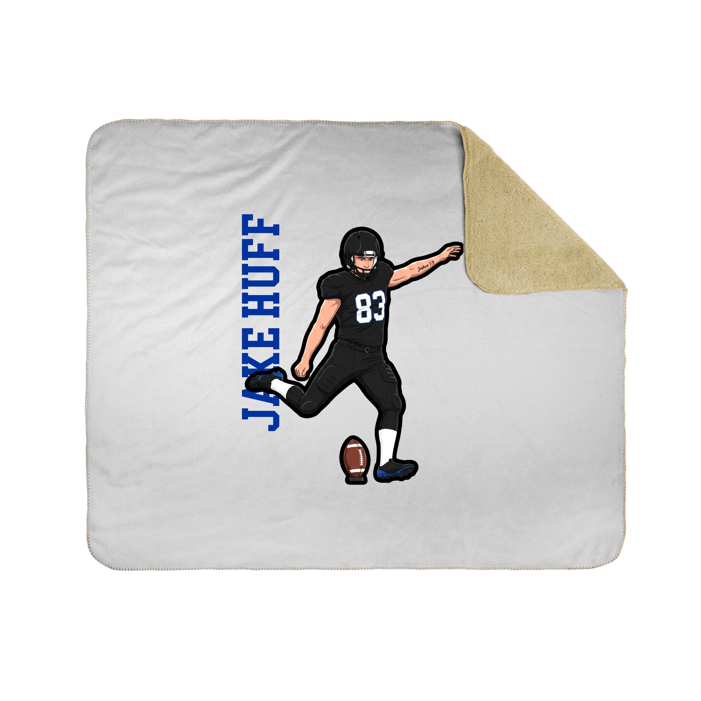 Throw Blanket — Name Vertical in White