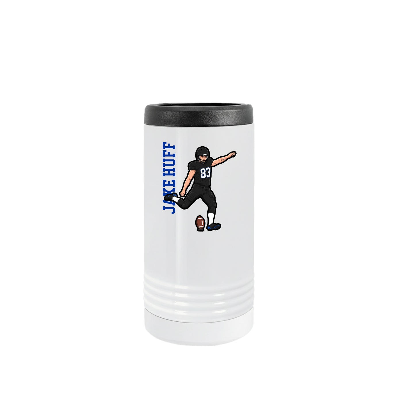 Slim Beverage Holder — Name Vertical in White