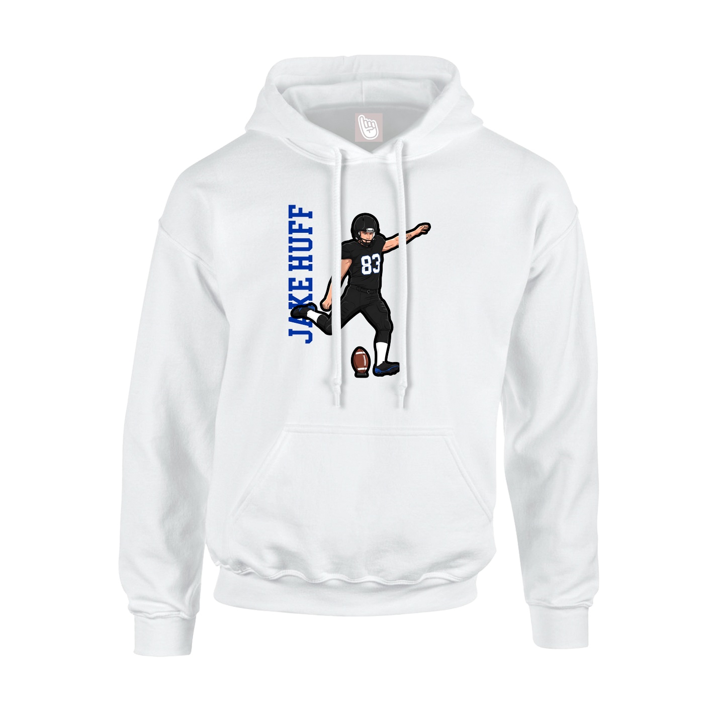 Hoodie — Name Vertical in White