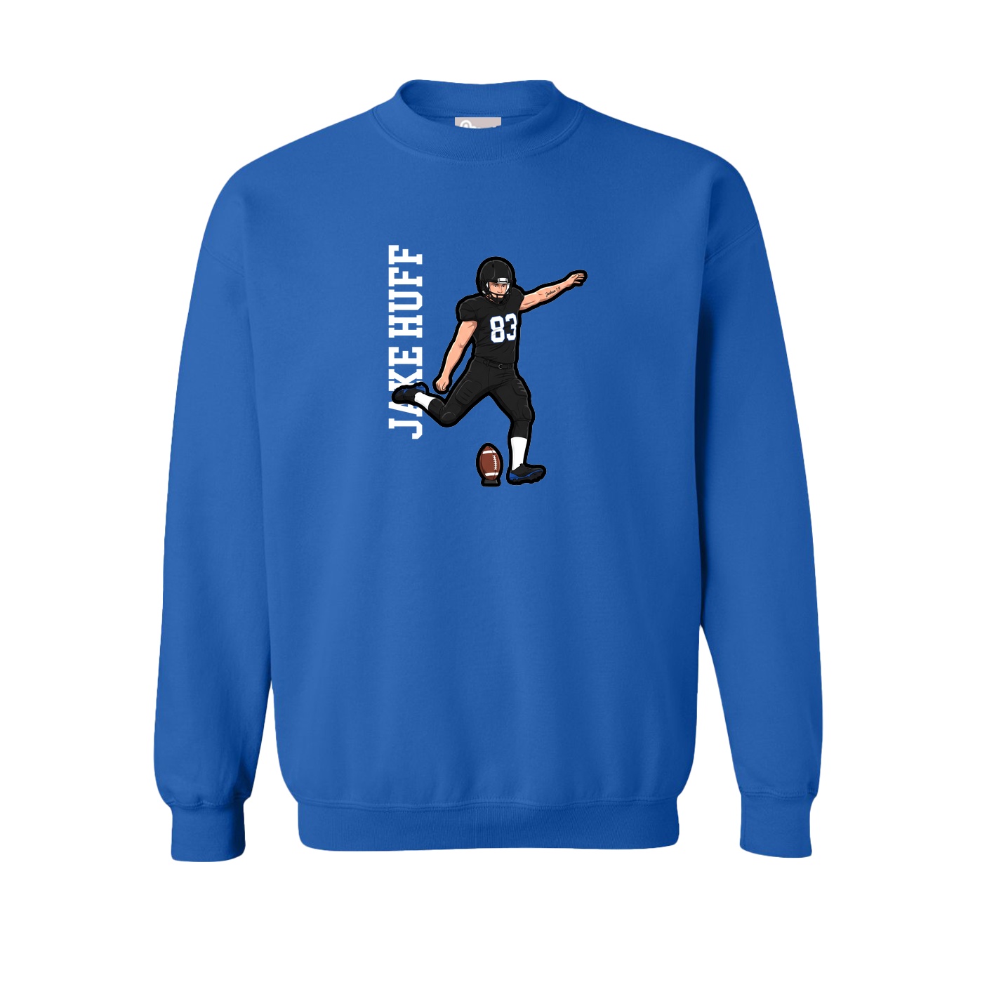 Fleece Crew — Name Vertical in Royal