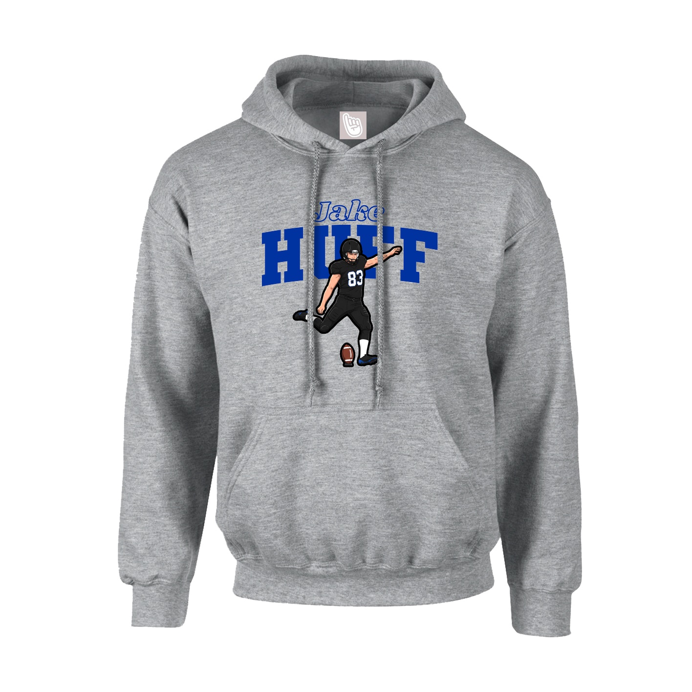 Hoodie — Name Arch in Grey