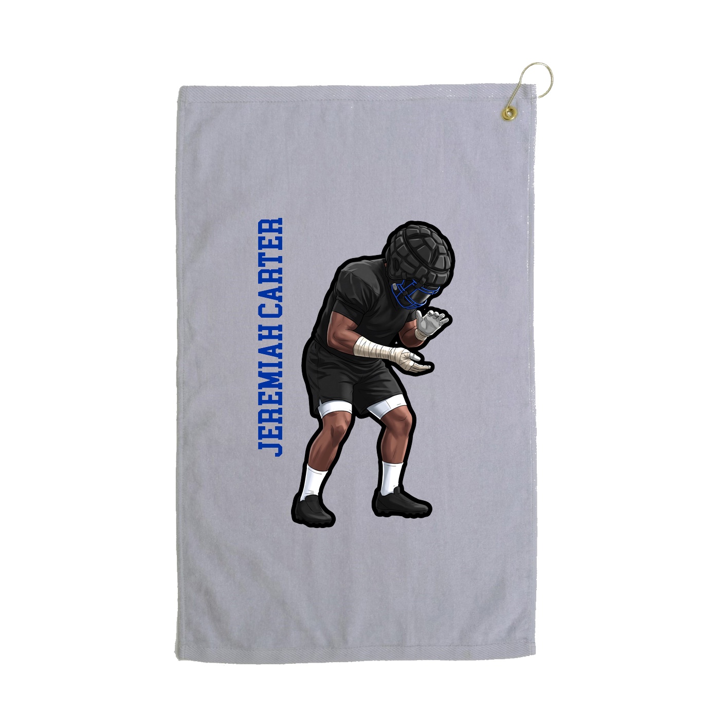Golf Towel — Name Vertical in Grey