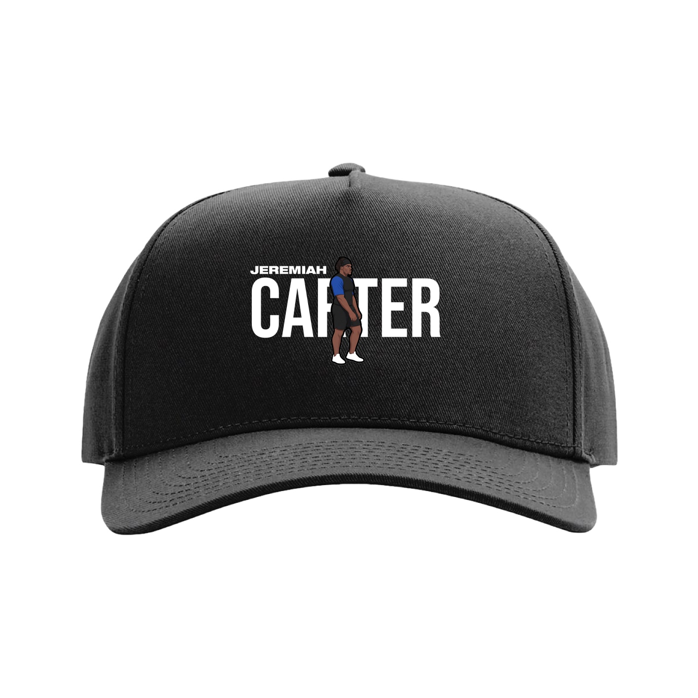 Full Fabric Five-Panel Champ Cap — Player Name in Black