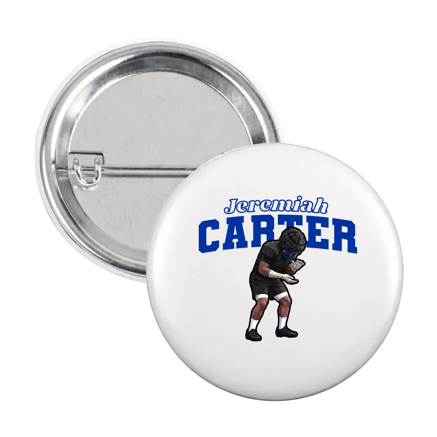 Game Day Button — Name Arch in White