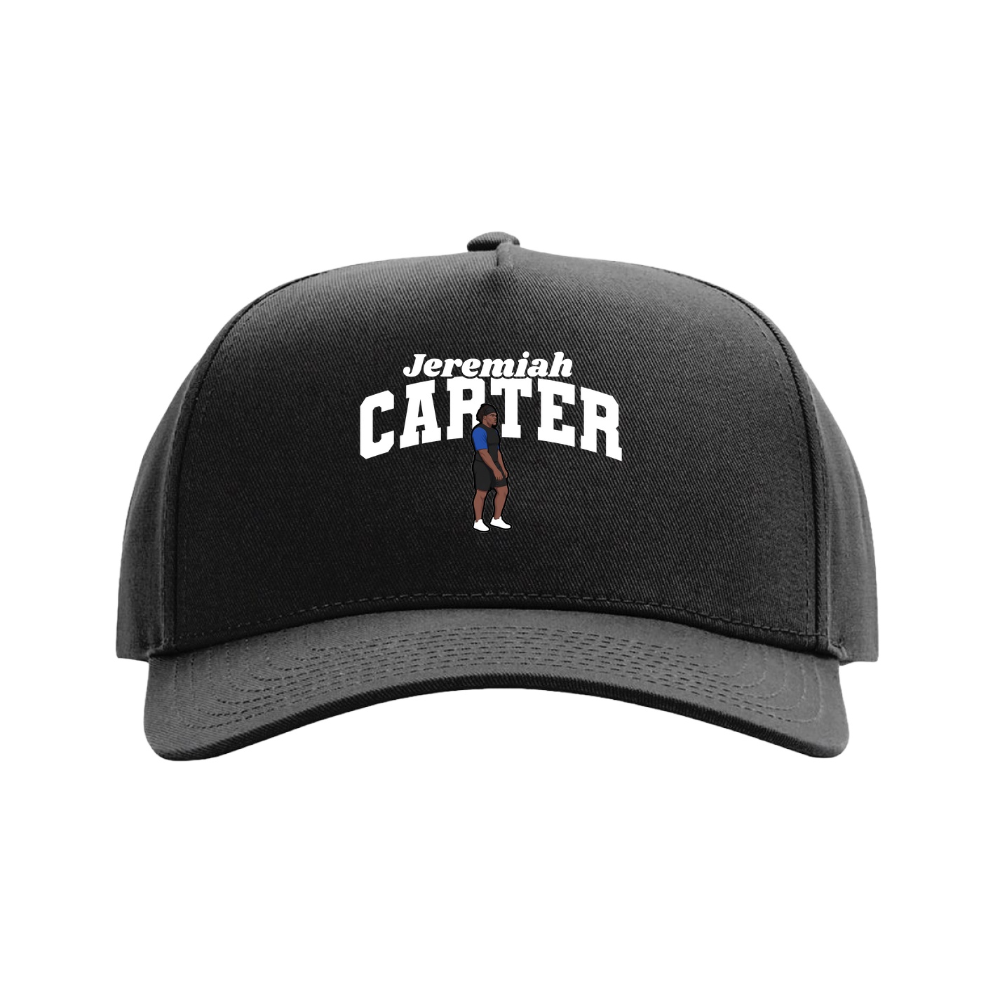 Full Fabric Five-Panel Champ Cap — Signature Arch in Black